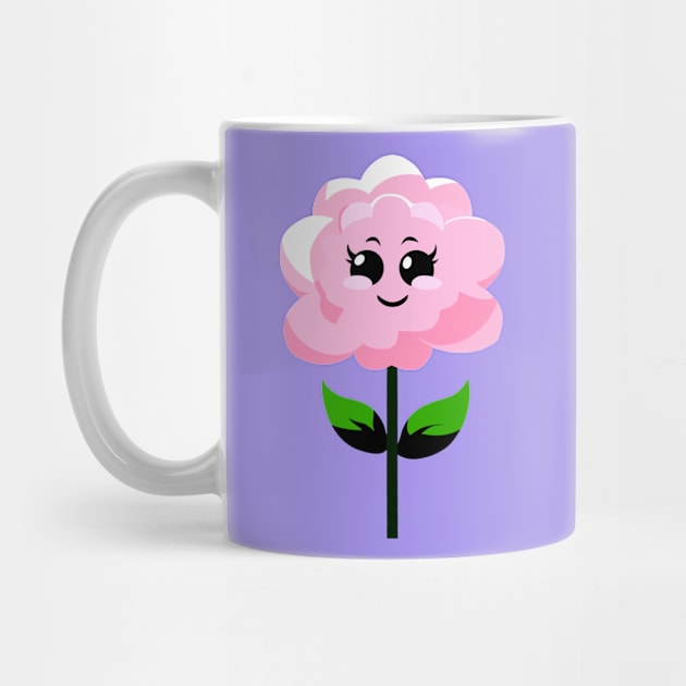 Pink Flower - Carnation, Cute Kawaii by Ravenglow